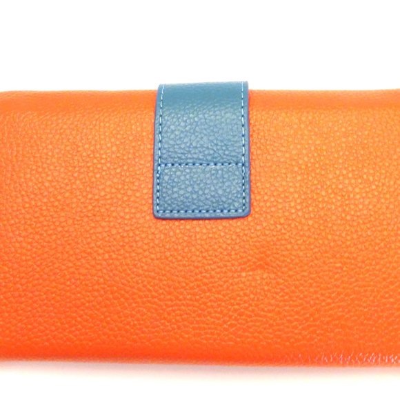 TAN LEATHER TWO TONE WALLET OR CLUTCH - Picture 6 of 16